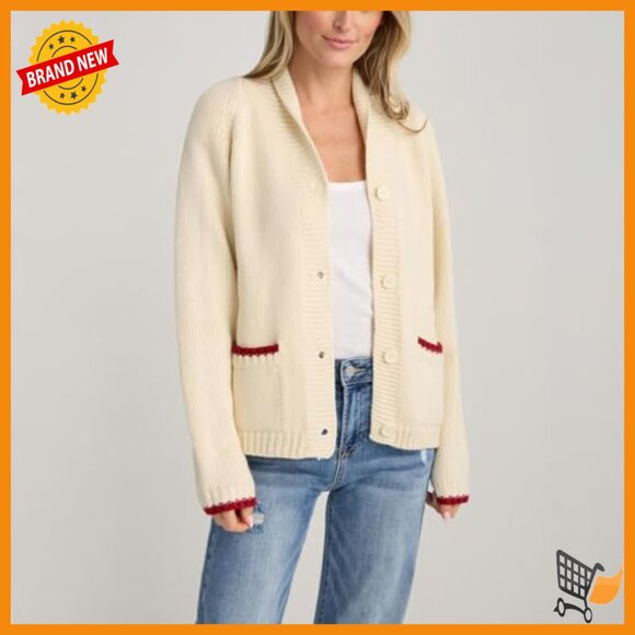 Long Sleeve Cardigan Sweater Loose Fit V-Neck Button Down Knit - Picture 3 of 5